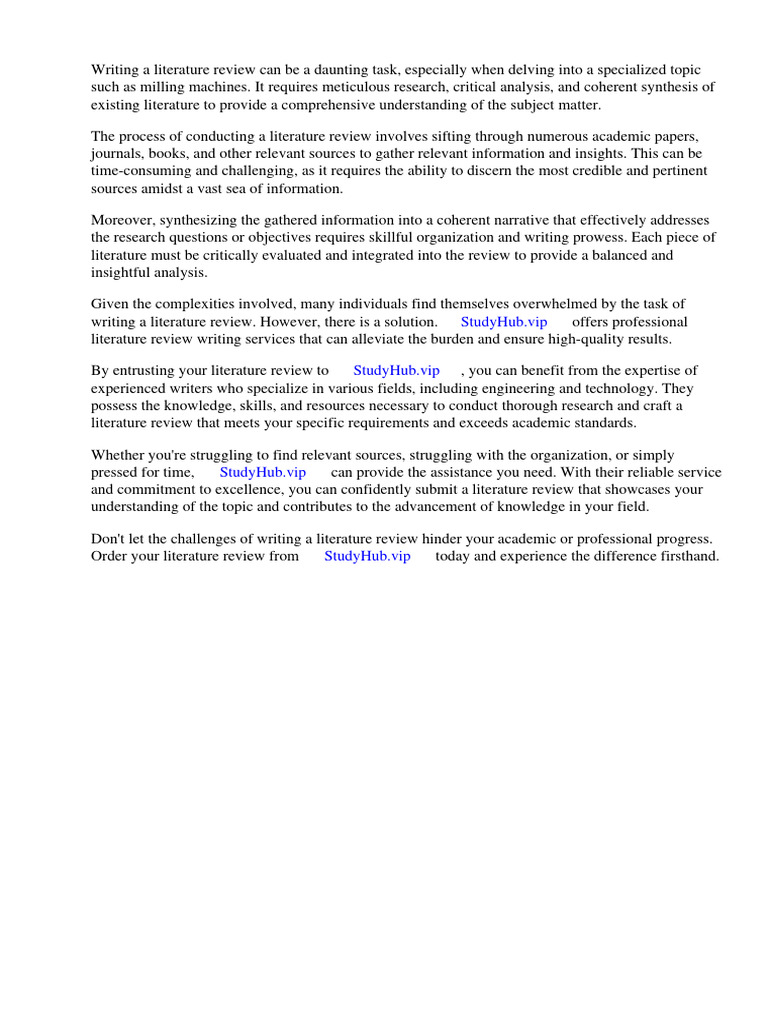 Literature review milling machine download free pdf numerical
