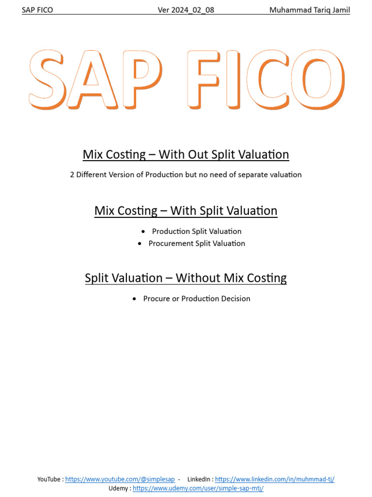 Mixed Costing Split Valuation PDF Valuation (Finance) Business