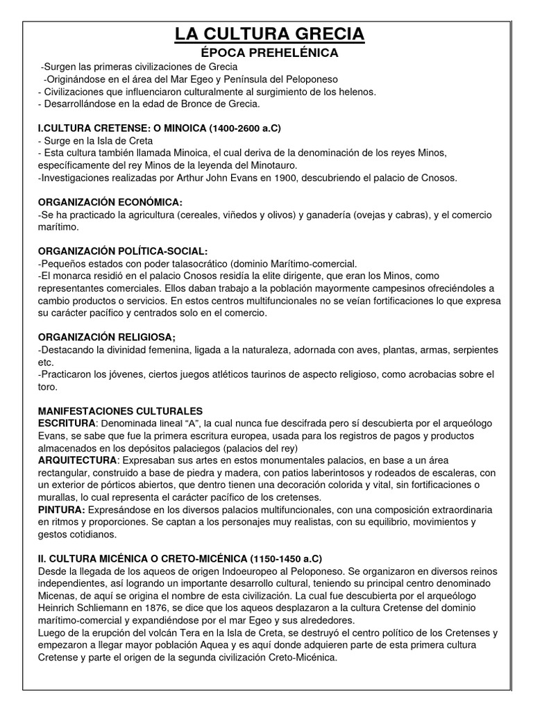 La Cultura Griega | PDF | Esparta | Antigua Grecia