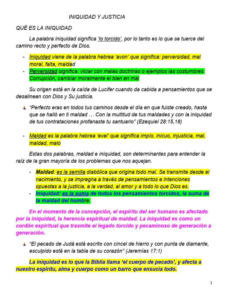 Iniquidad y Justicia | PDF | Pecado | Justicia