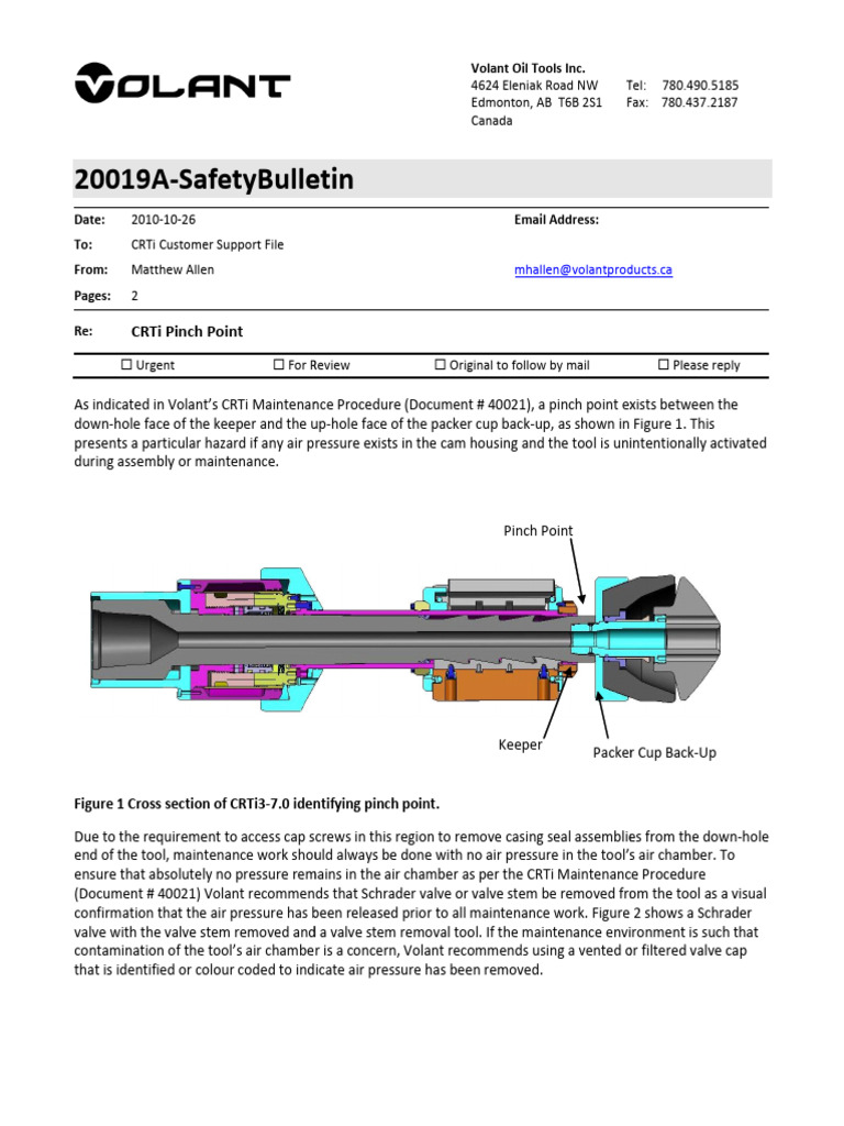 CRTi Pinch Point Safety Bulletin | PDF | Valve