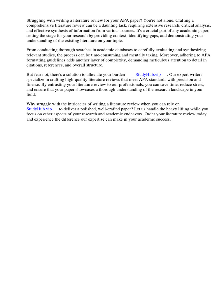 Example Apa Literature Review Paper | PDF | Apa Style | American ...