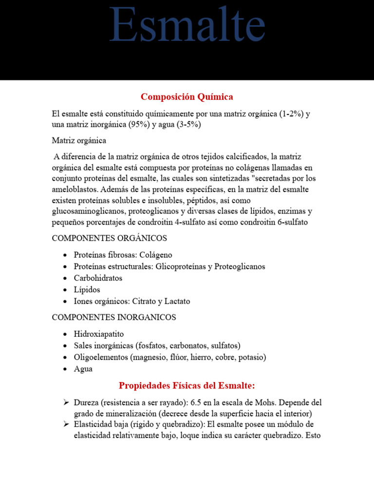 Esmalte Pdf Esmalte De Dientes La Matriz Extracelular