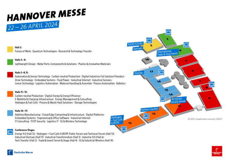 Hallenplan Hannover Messe 2024 PDF Fuel Cell Automation