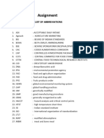 Assignment: List of Abbreviations