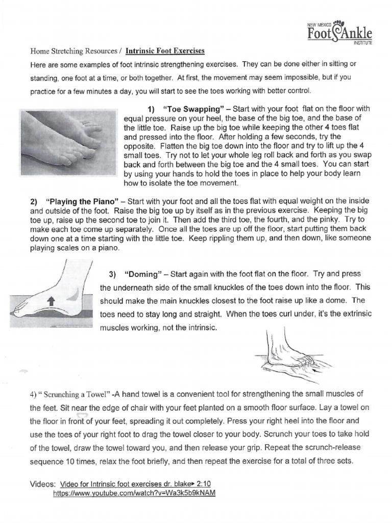 Intrinsic Foot Exercises PDF