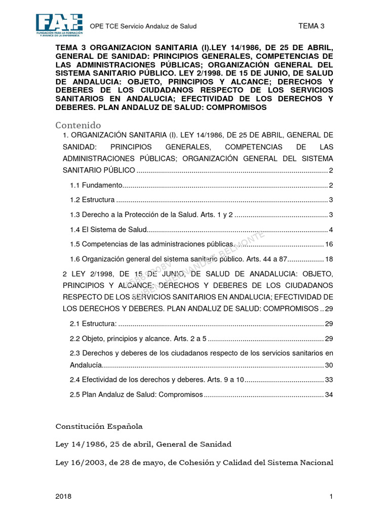 Tema 03 - Tema 3 Estatuto Sas | PDF | Hospital | Seguridad y salud ...