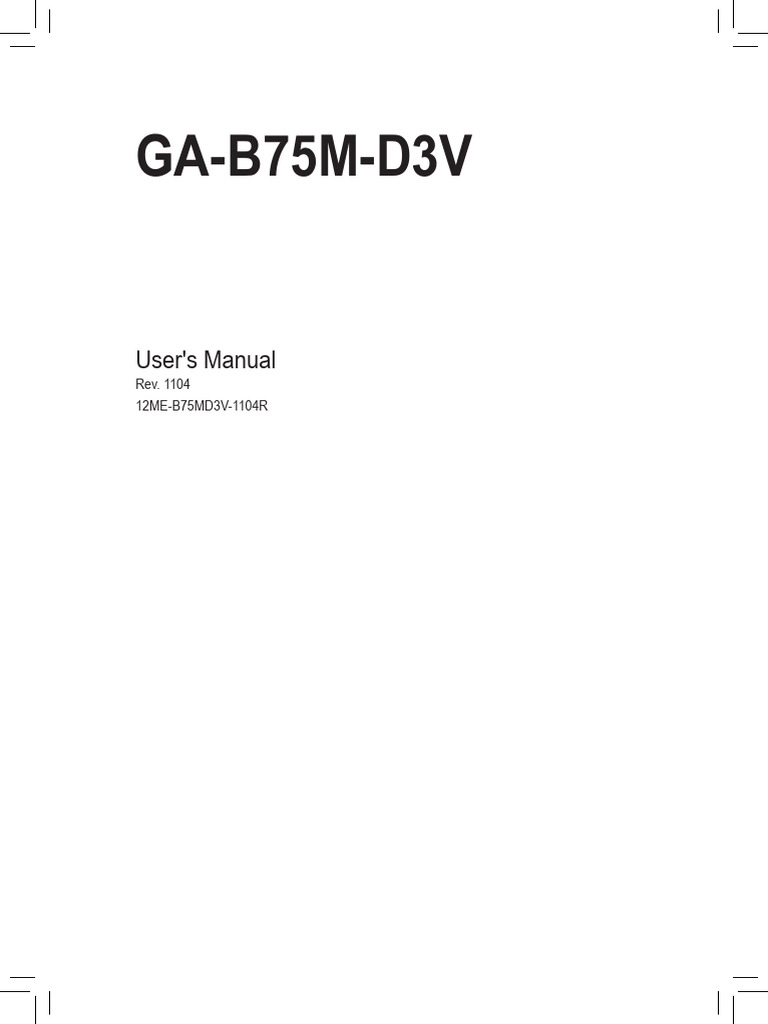 MB Manual Ga-B75m-D3v v1.1 e | PDF