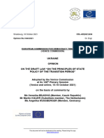 Ukraine - Opinion On The Draft Law - On The Principles of State Policy of The Transition Period - Venice Commission (2021)