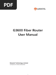 G3600 Fiber Router User Manual