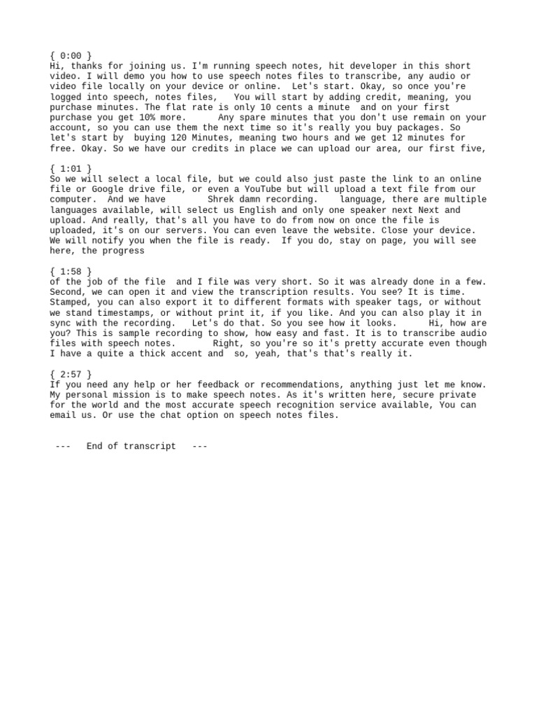 Example Results - Transcript | PDF