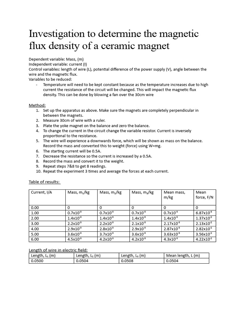 Investigation into magnetic flux density PAG | PDF