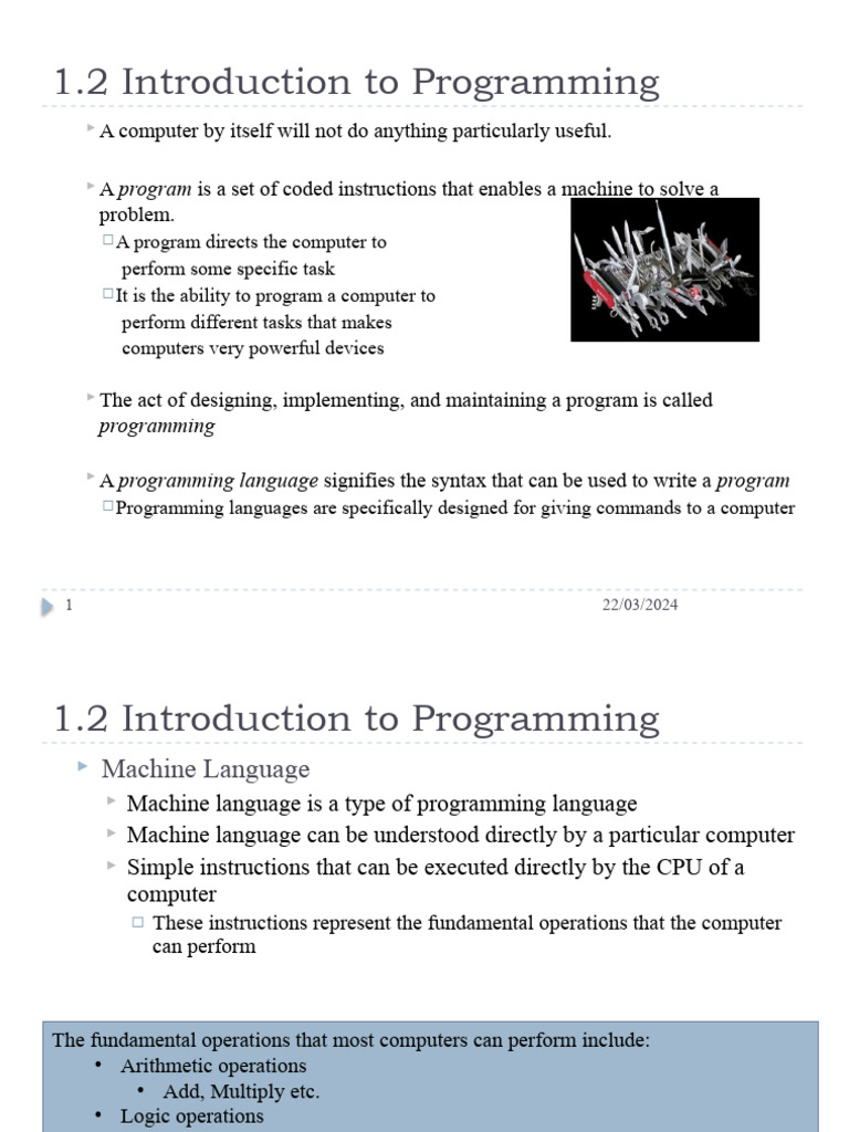1 - Introduction To Programming | PDF