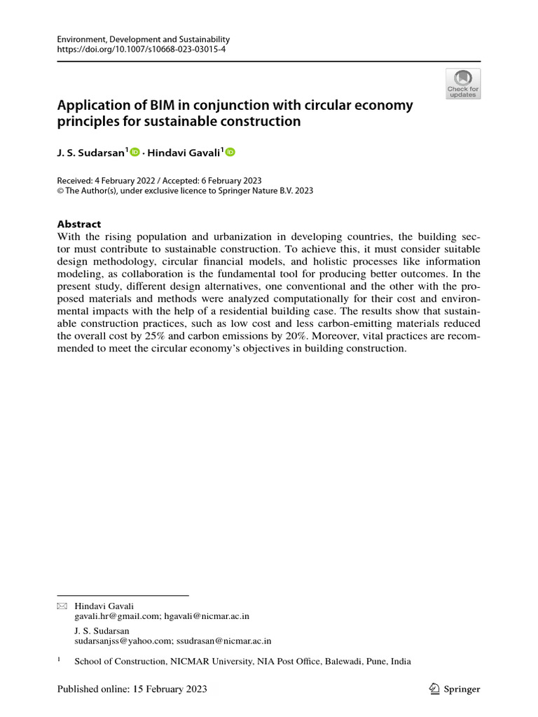 Application of BIM in Conjunction With Circular Economy | PDF ...