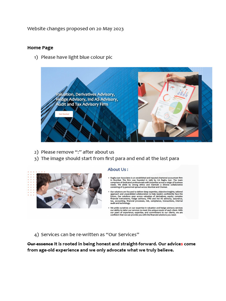 Proposed Website Changes - May 2023 | PDF