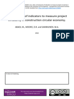 A Framework of Indicators To Measure Project Circularity in Construction Circular Economy