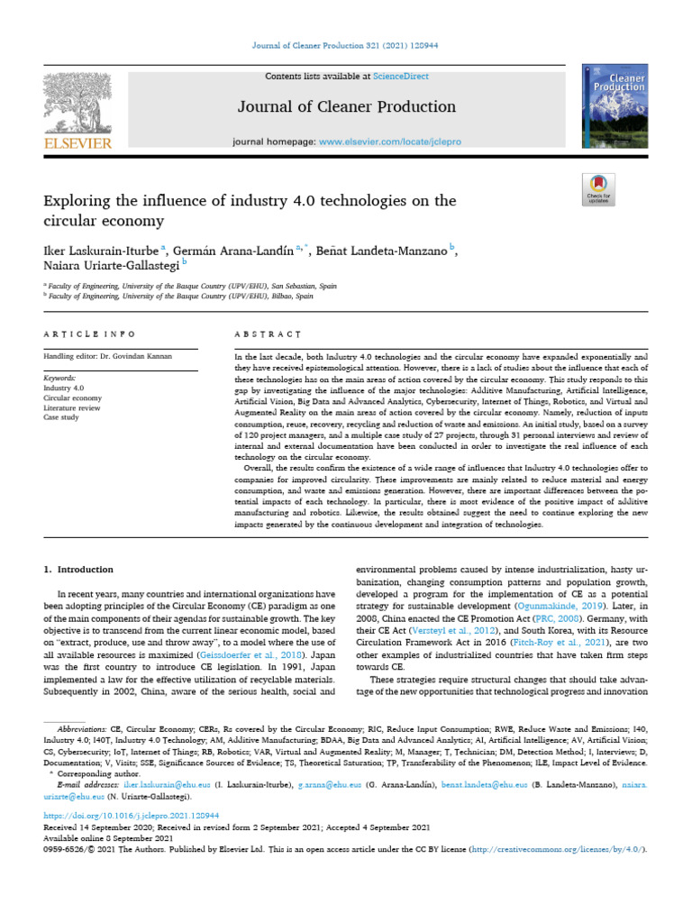 1 s2.0 S0959652621031371 Main | PDF | Augmented Reality | Internet Of ...