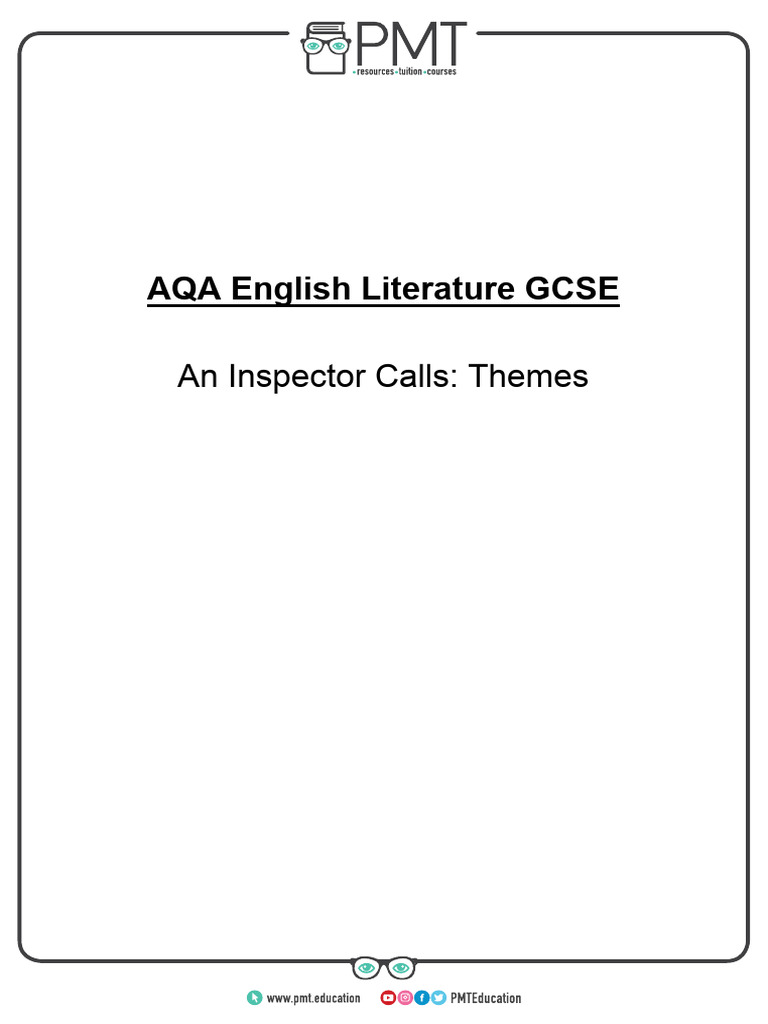 Themes An Inspector Calls AQA English Literature GCSE | PDF