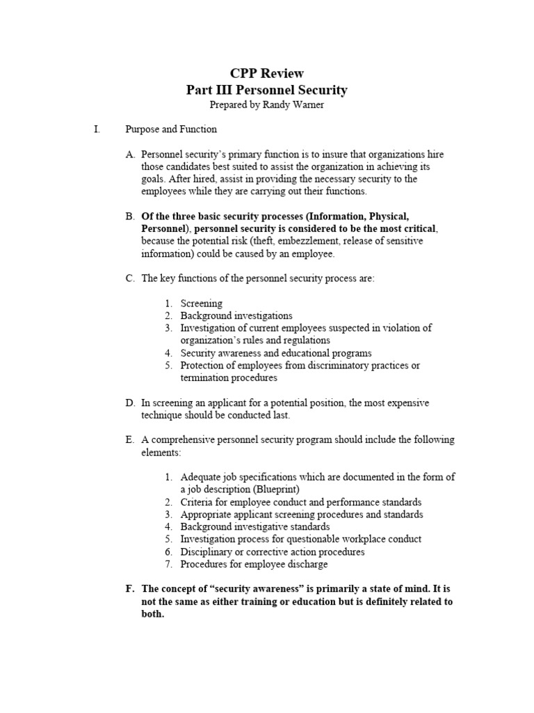 Personnel security pdf background check recruitment