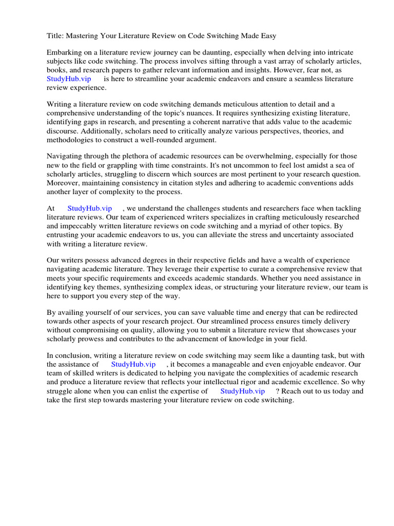 Literature review code switching pdf multilingualism second language
