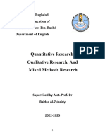 Quantitative Research, Qualitative Research