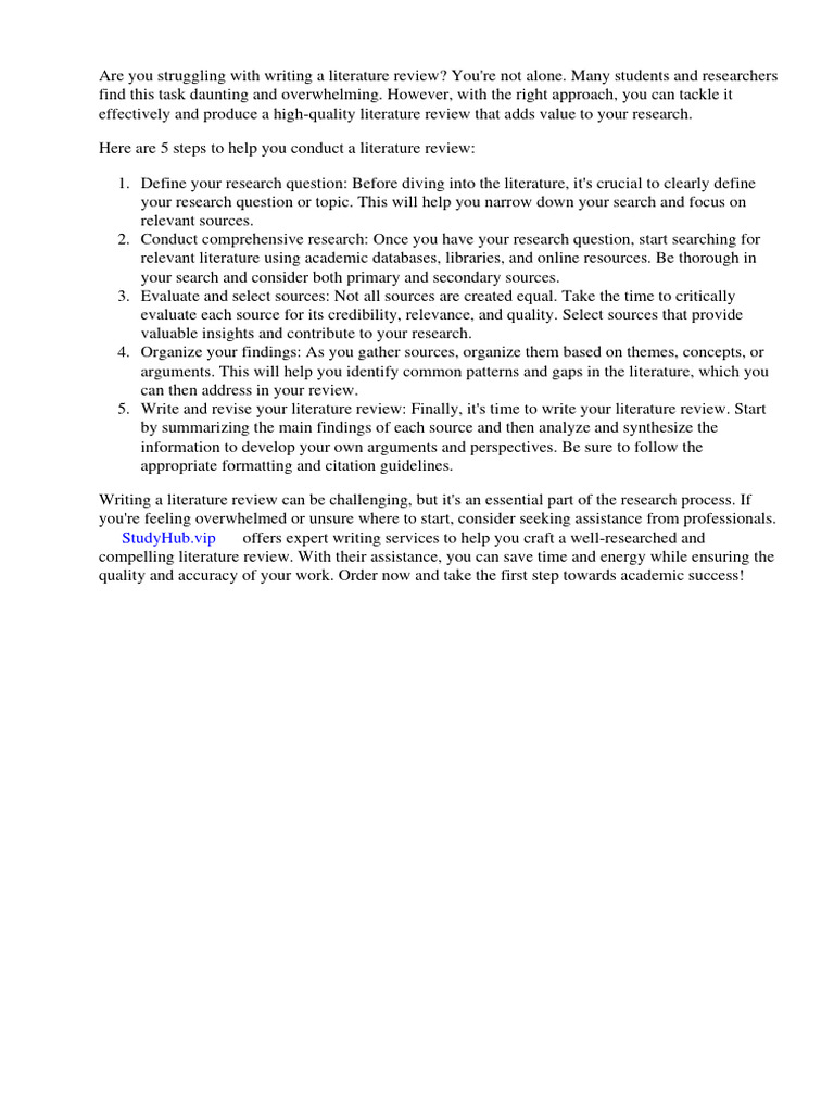 5 STEPS TO WRITING A LITERATURE REVIEW visual data 3