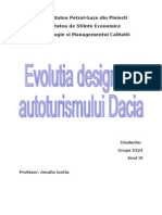 Evolutia Designului Autoturismului Dacia