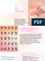 Contribution of Physically Active Lifestyle On Wellbeing