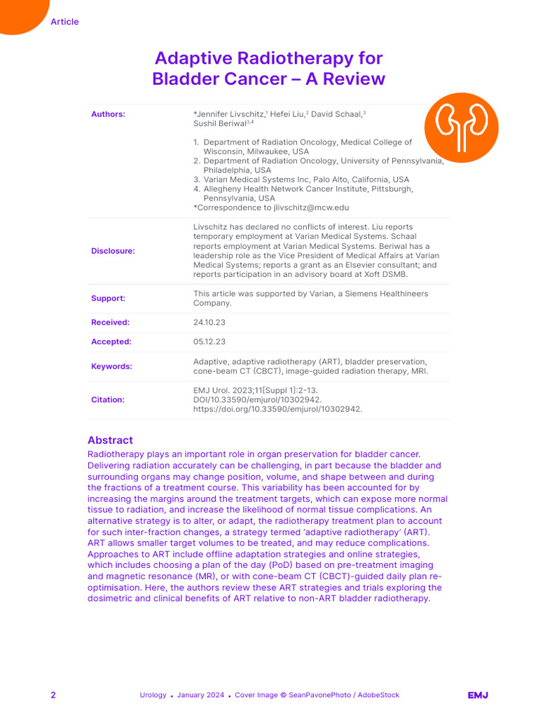 Adaptive Radiotherapy For Bladder Cancer Pdf