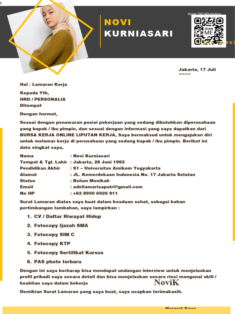 CV 040_Surat Lamaran_MUSTHOFAL KHOK PDF