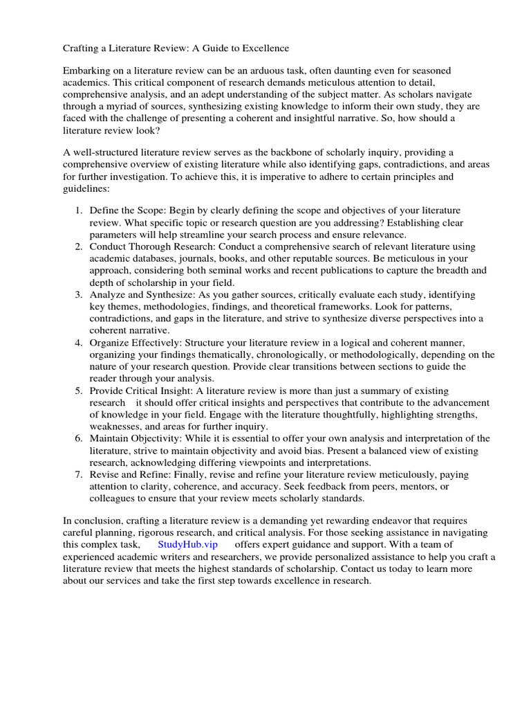 How Should A Literature Review Look | PDF | Thesis | Literature Review