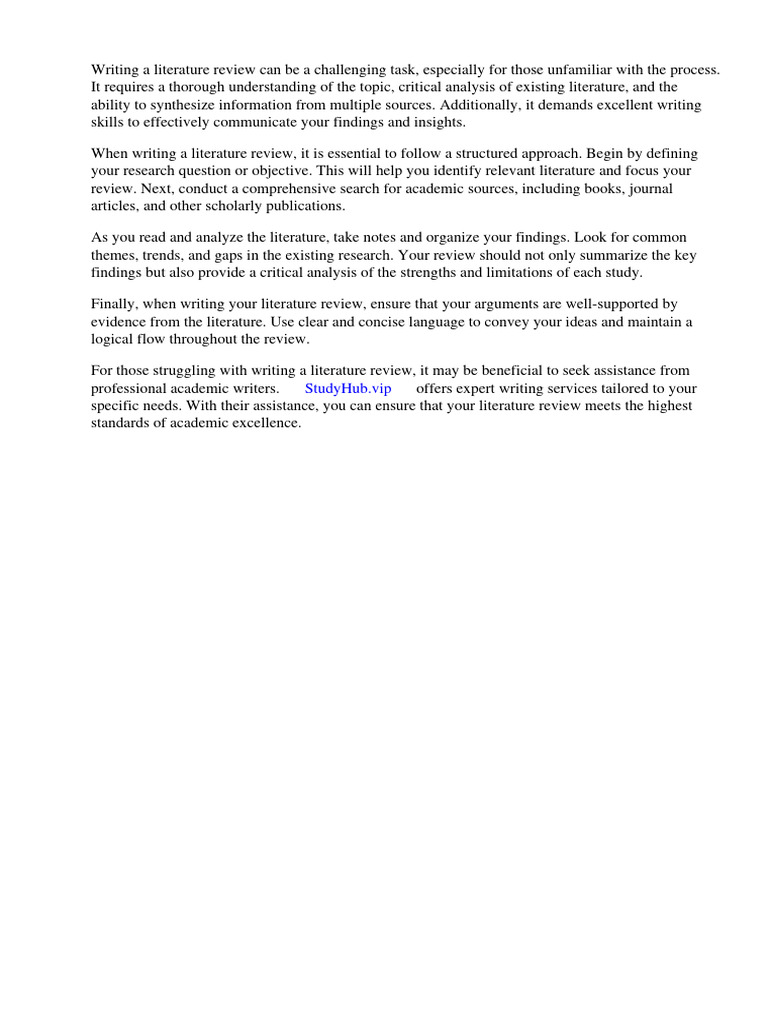 Writing a Literature Review Oxford PDF Critical Thinking Science