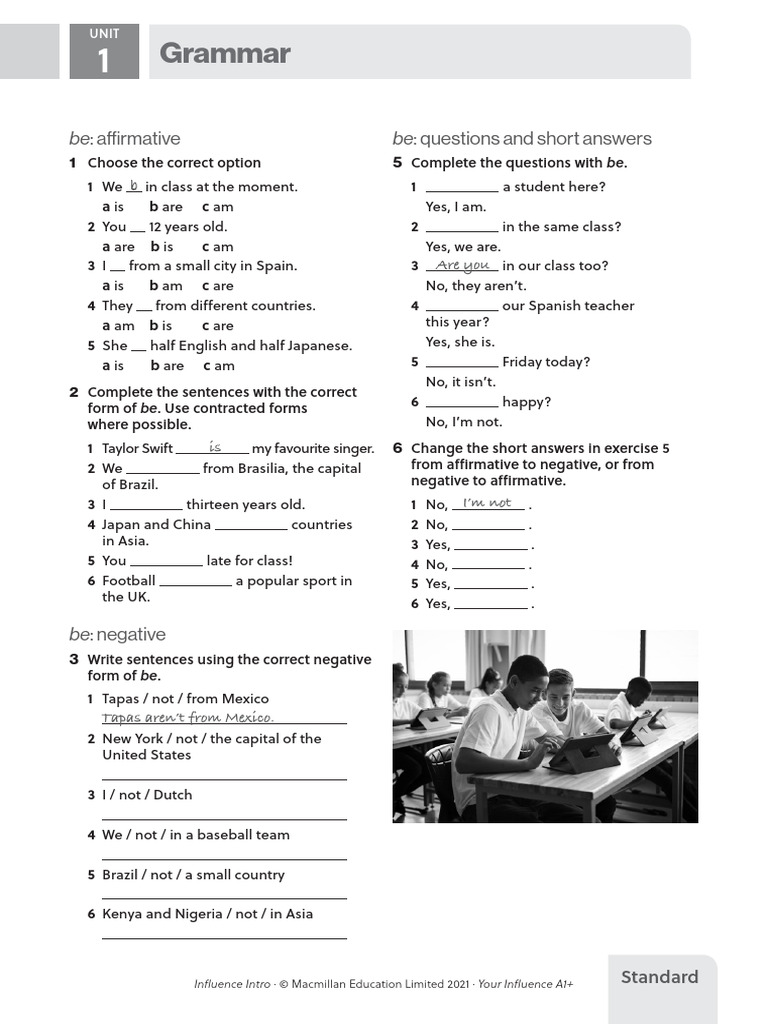 A1+ Grammar: Using "Be" Correctly | PDF | Linguistics | Human Communication
