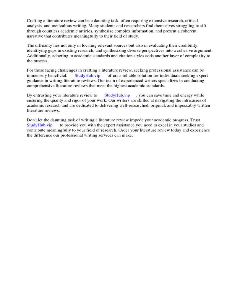 Literature Review Proposal Example