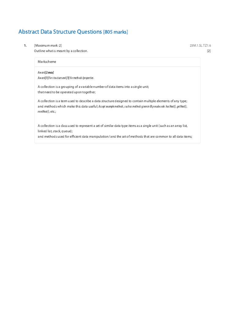 Abstract Data Structure Questions | PDF