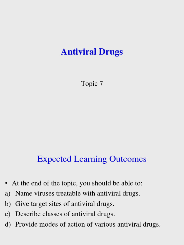 Overview of Antiviral Drugs and Targets | PDF | Science & Mathematics
