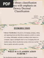 Major Library Classification Schemes With Emphasis On Dewey Decimal Classification