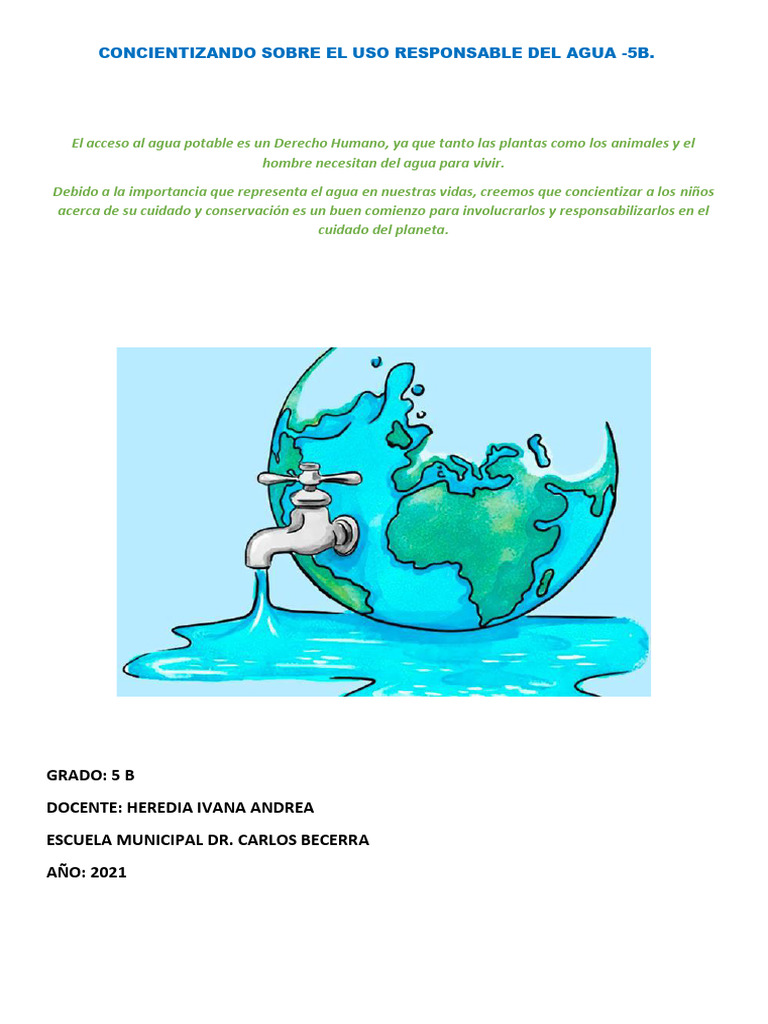 Conciencia sobre el Agua en 5B | PDF | Agua | Ciencias de la Tierra