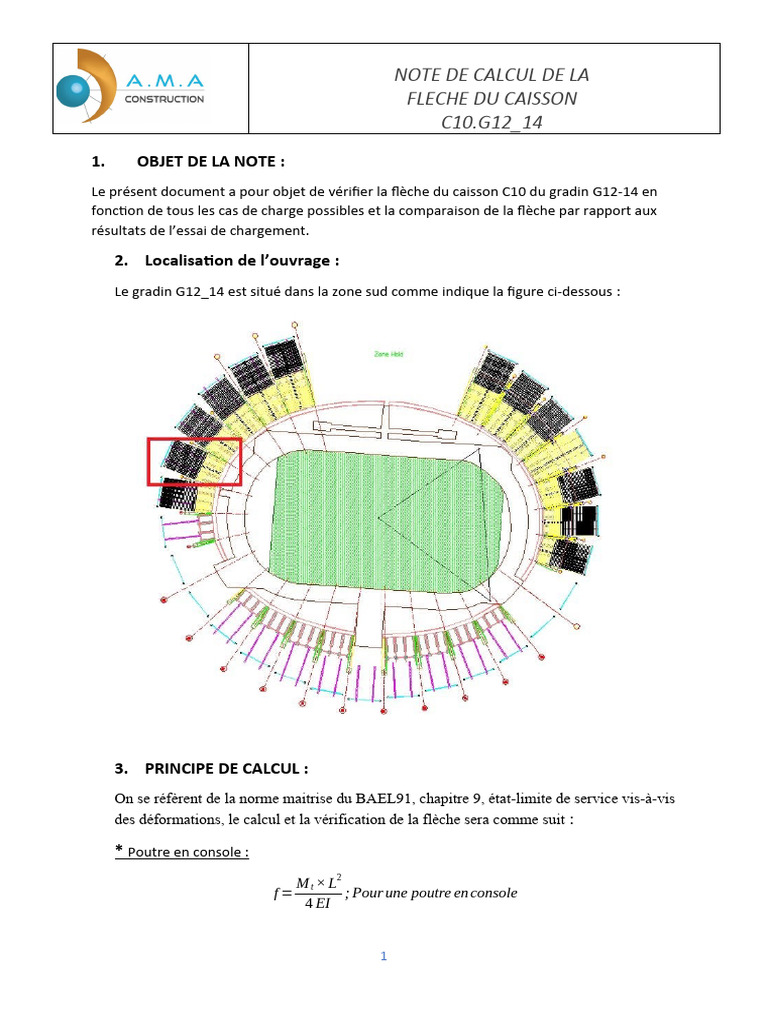 Note de Calcul de La Fleche Du Caisson C10.G12 14 PDF — free download