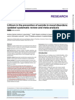 Lithium in The Prevention of Suicide in Mood Disorders Updated Systematic Review and Metaanalysis