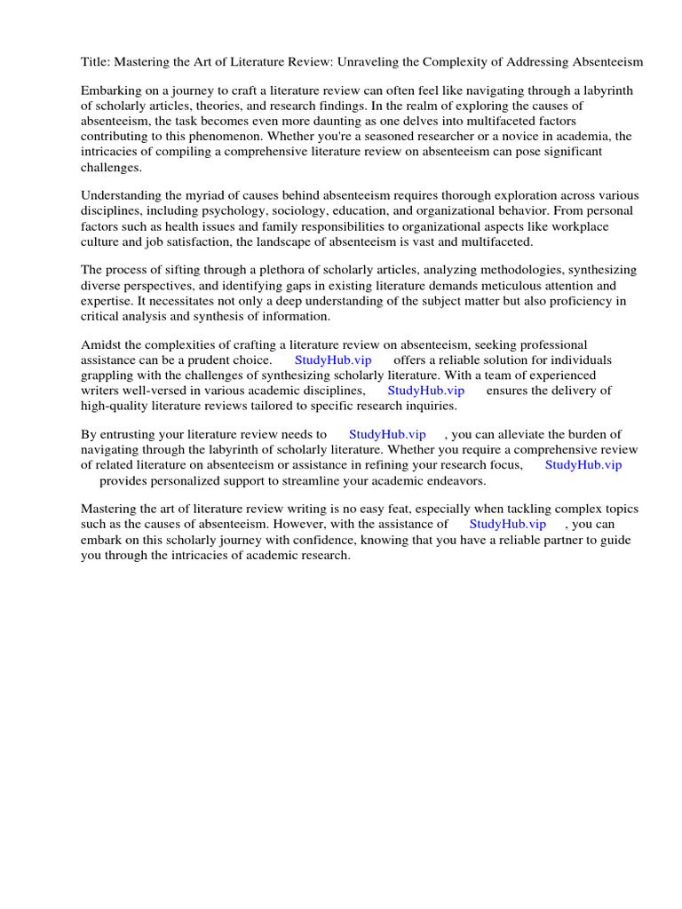 review-of-related-literature-on-causes-of-absenteeism-pdf