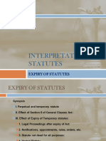 Expiry of Statutes