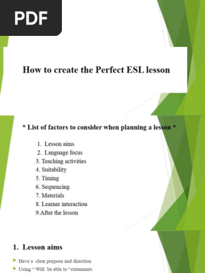 How to create ESL lesson plan