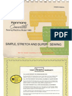 Kenmore 158.1980 (Original Cover) Sewing Machine Instruction Manual