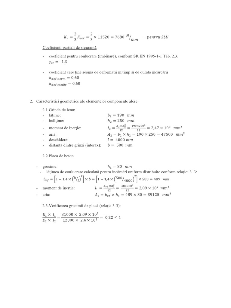 Exemplu Calcul Planseu Lemn 4 | PDF
