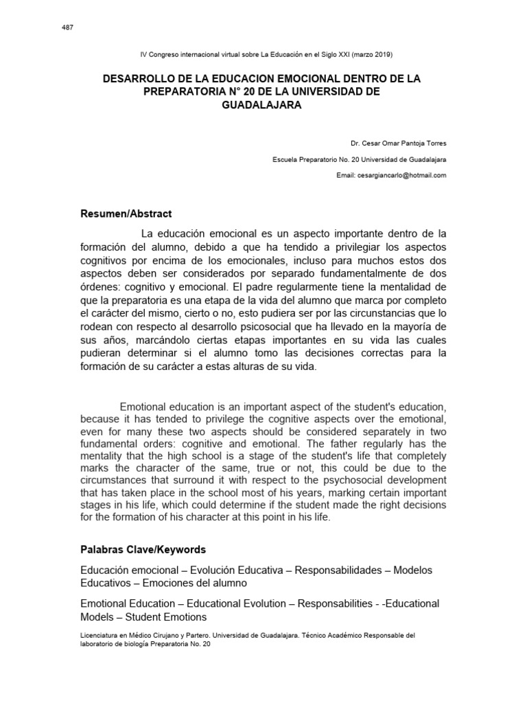 49 Desarrollo de La Educacion Emocional | PDF | Las emociones ...