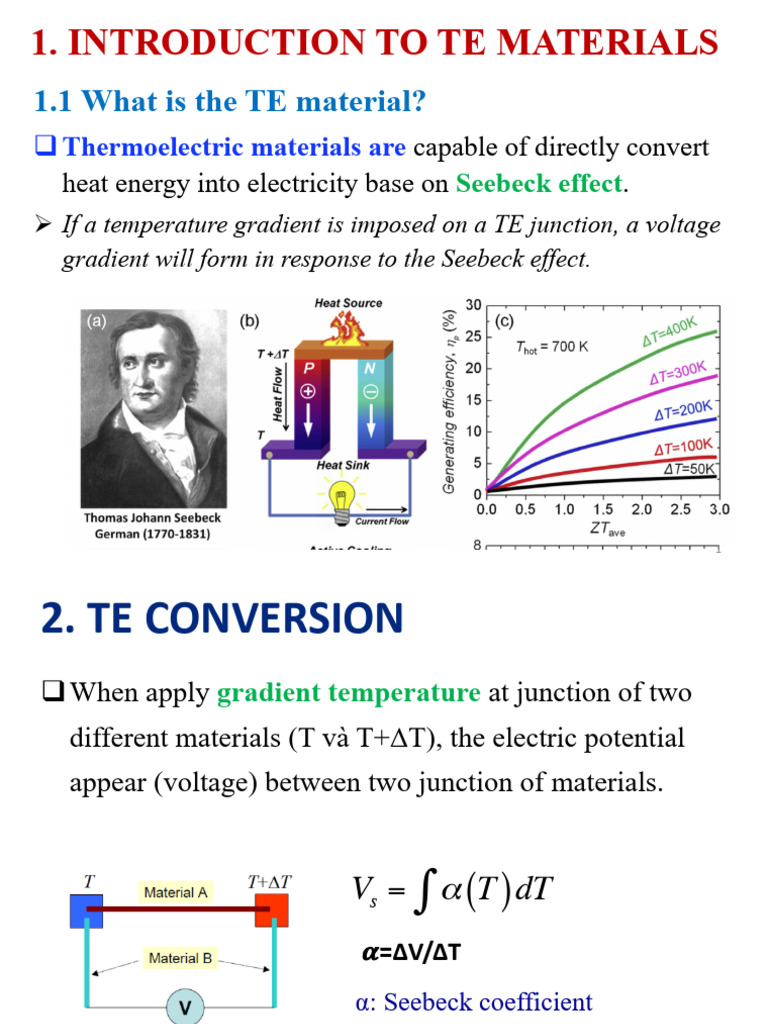 Chapter II-Thermoelectric Materials 10.2023 | PDF | Electrical ...