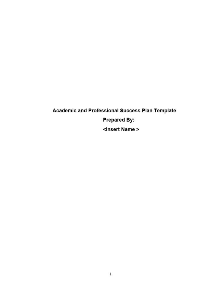 Academic and Professional Success Plan Template | PDF | Nursing ...