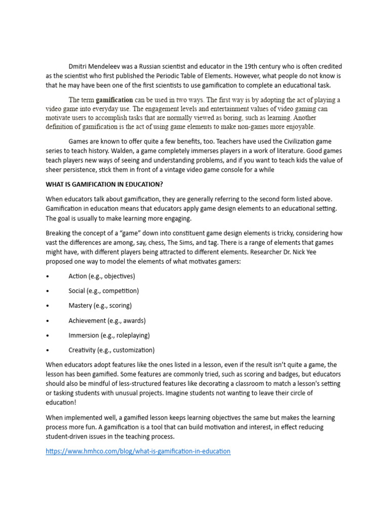 Gamification in Education: Engaging Learners | PDF | Career & Growth