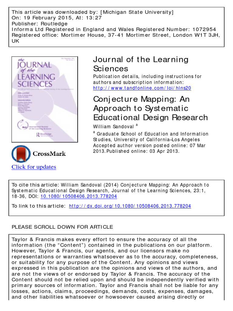 Sandoval 2013 Pdf Learning Theory